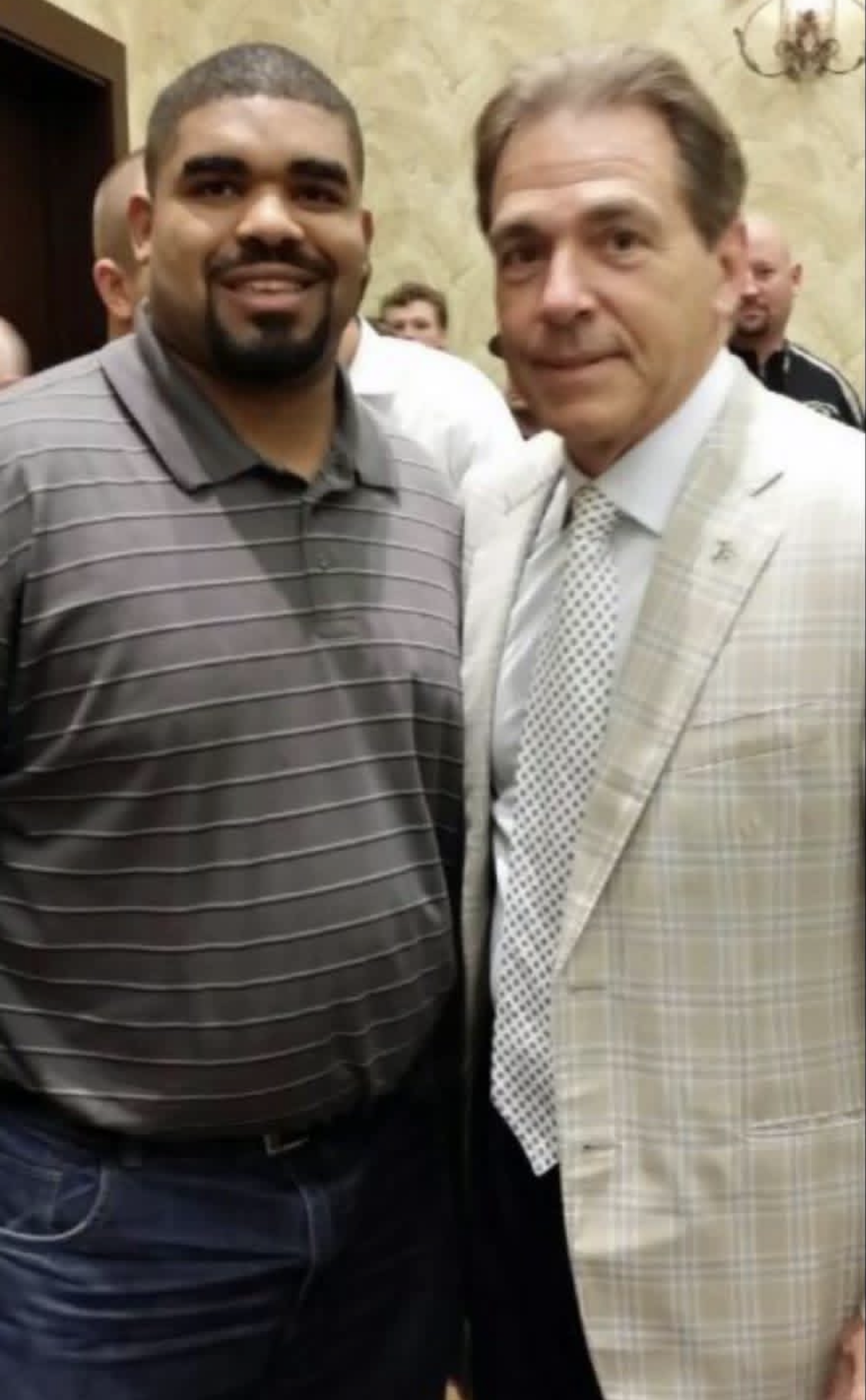 Coach Tally Adams with Nick Saban — 7x National Champion